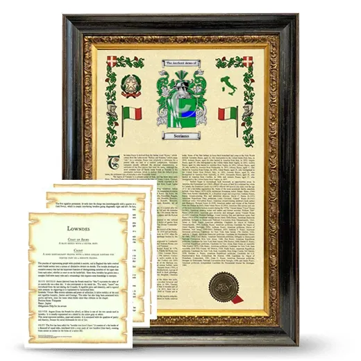 Soriano Framed Armorial History and Symbolism - Heirloom