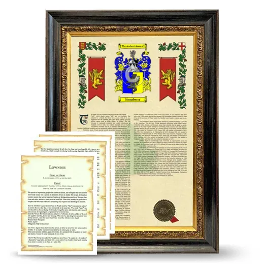Stansberry Framed Armorial History and Symbolism - Heirloom