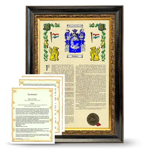 Swaens Framed Armorial History and Symbolism - Heirloom
