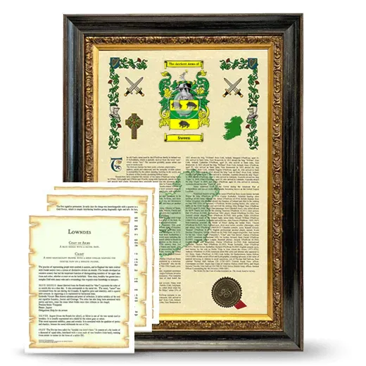 Sween Framed Armorial History and Symbolism - Heirloom