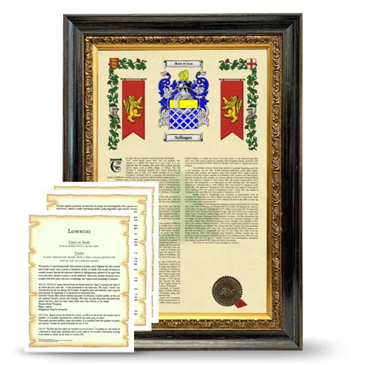 Syllinger Framed Armorial History and Symbolism - Heirloom