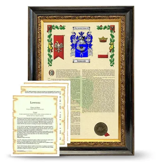 Szymczyk Framed Armorial History and Symbolism - Heirloom
