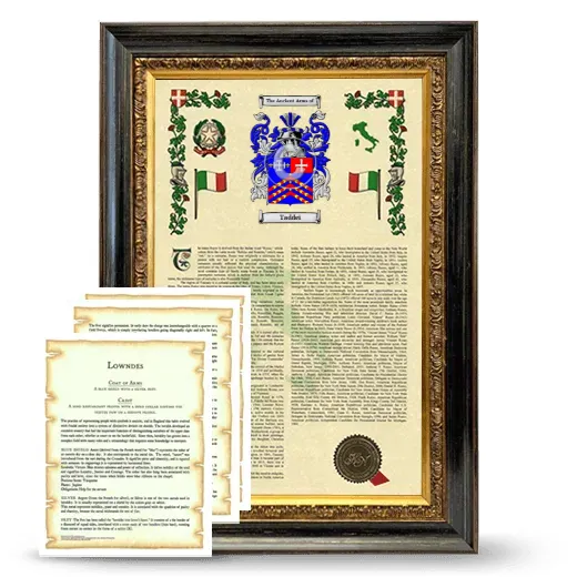 Taddei Framed Armorial History and Symbolism - Heirloom
