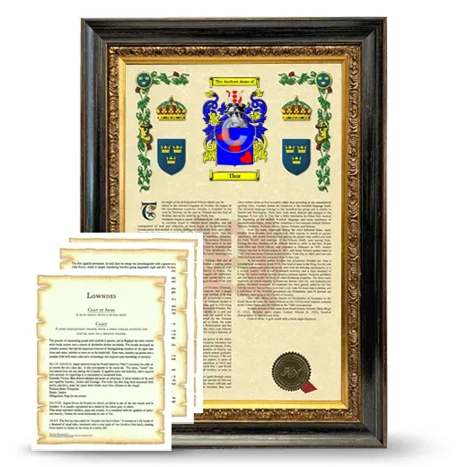 Thor Framed Armorial History and Symbolism - Heirloom