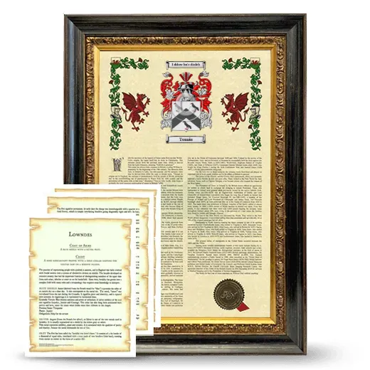 Tomás Framed Armorial History and Symbolism - Heirloom