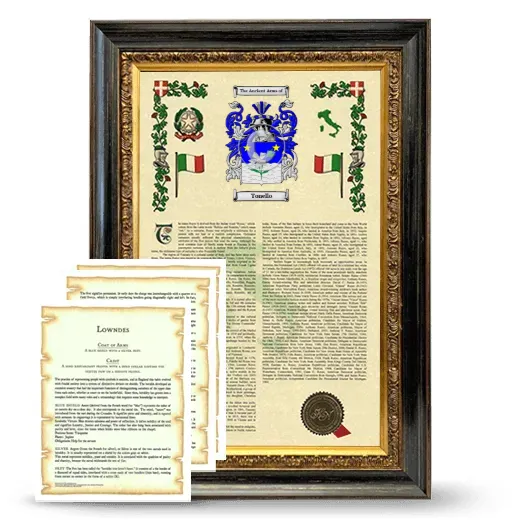 Tonello Framed Armorial History and Symbolism - Heirloom
