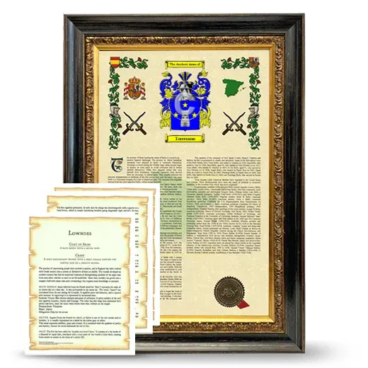 Torresano Framed Armorial History and Symbolism - Heirloom