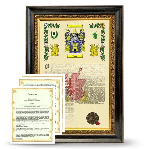 Turrie Framed Armorial History and Symbolism - Heirloom