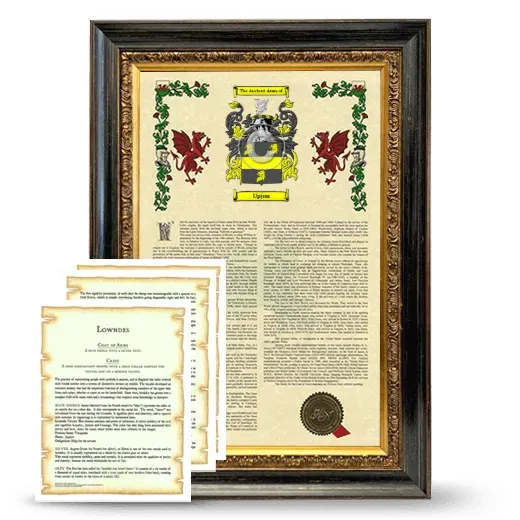 Upjon Framed Armorial History and Symbolism - Heirloom