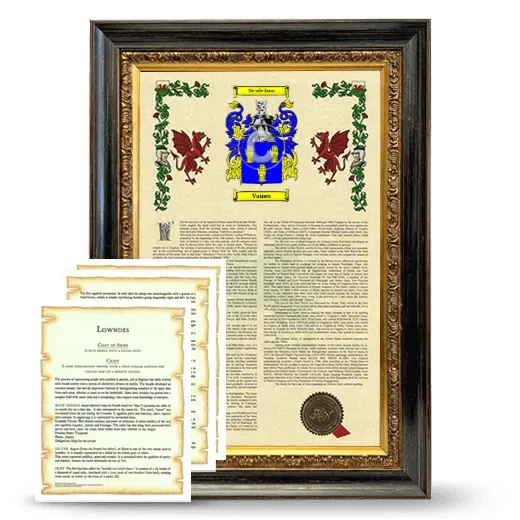 Vaines Framed Armorial History and Symbolism - Heirloom
