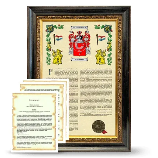Van'sickle Framed Armorial History and Symbolism - Heirloom