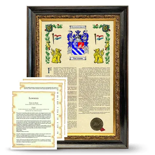 Van'vessem Framed Armorial History and Symbolism - Heirloom