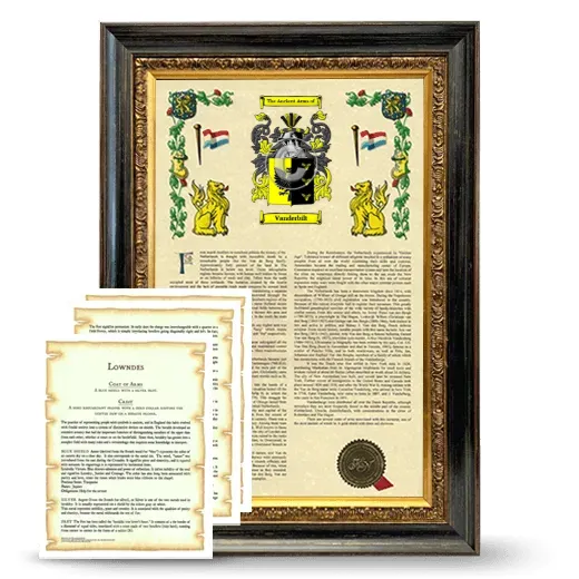 Vanderbilt Framed Armorial History and Symbolism - Heirloom