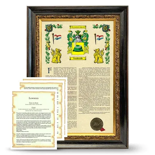 Vandewalle Framed Armorial History and Symbolism - Heirloom