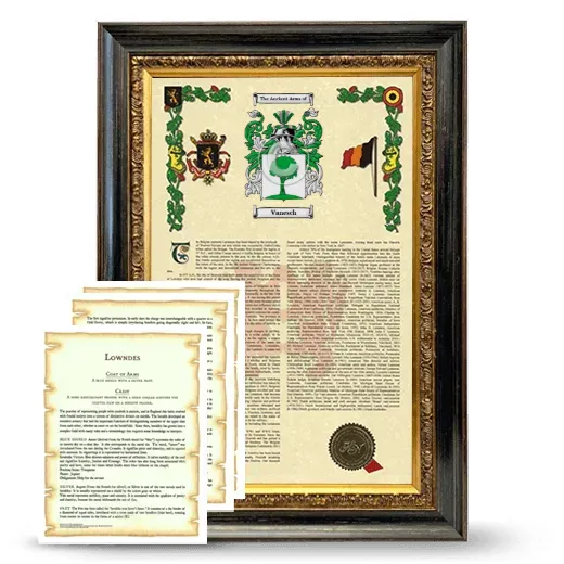 Vanesch Framed Armorial History and Symbolism - Heirloom