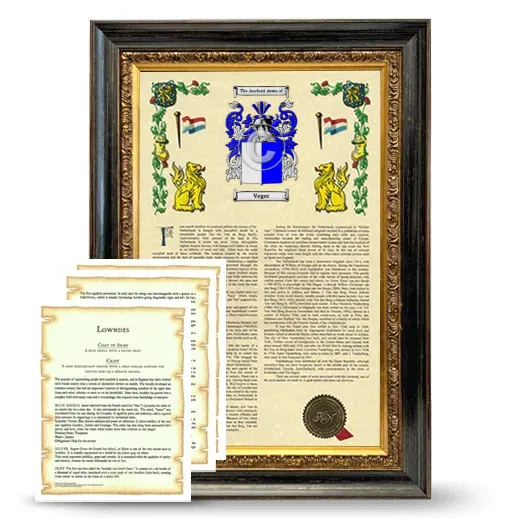 Veger Framed Armorial History and Symbolism - Heirloom