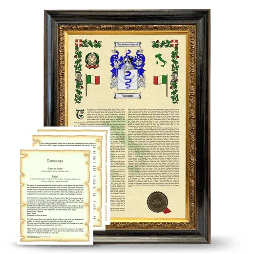 Visconti Framed Armorial History and Symbolism - Heirloom