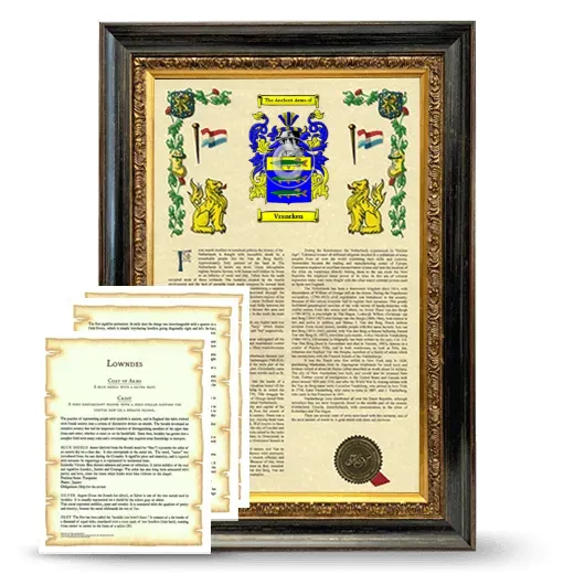 Vrancken Framed Armorial History and Symbolism - Heirloom