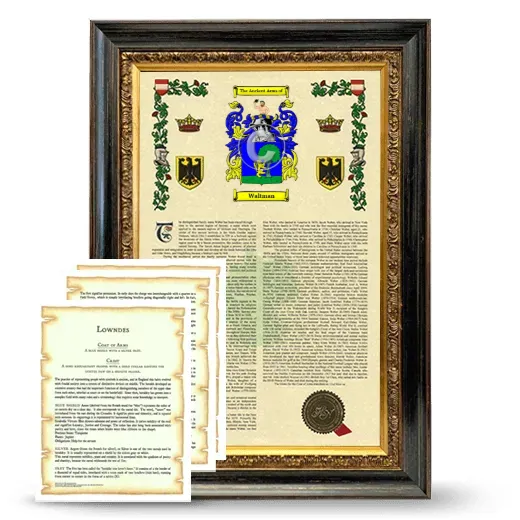 Waltman Framed Armorial History and Symbolism - Heirloom