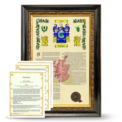 Woodrome Framed Armorial History and Symbolism - Heirloom