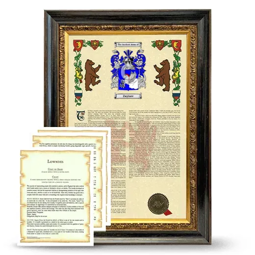 Zaytsev Framed Armorial History and Symbolism - Heirloom