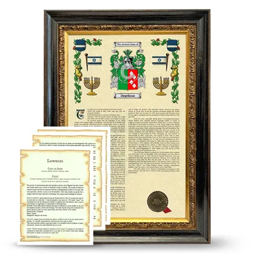 Ziegelman Framed Armorial History and Symbolism - Heirloom