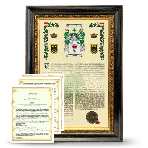 Zinna Framed Armorial History and Symbolism - Heirloom
