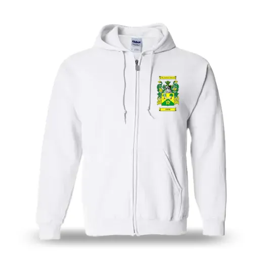 Attrie Unisex Coat of Arms Zip Sweatshirt - White