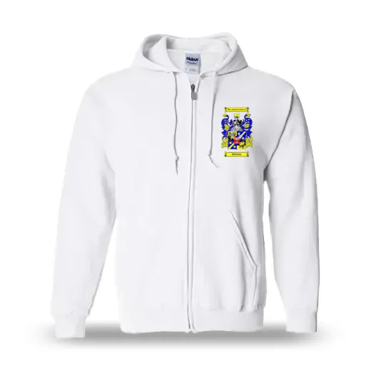 Bettony Unisex Coat of Arms Zip Sweatshirt - White