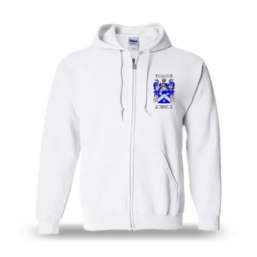 Bilmyart Unisex Coat of Arms Zip Sweatshirt - White