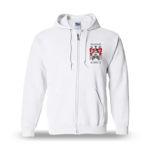 Brownel Unisex Coat of Arms Zip Sweatshirt - White
