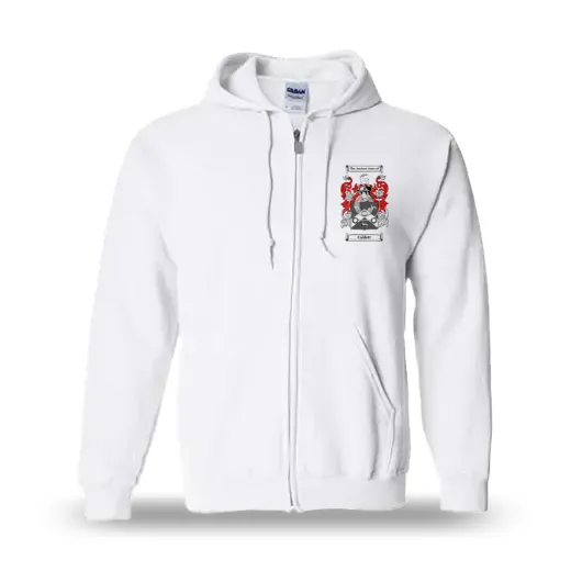 Caldett Unisex Coat of Arms Zip Sweatshirt - White