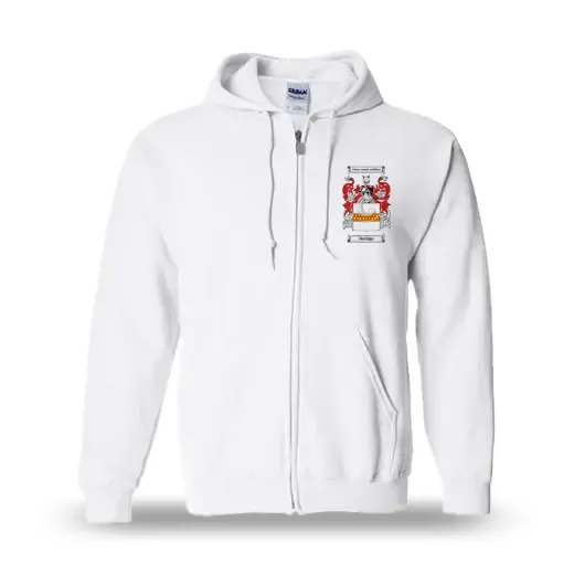 Haridge Unisex Coat of Arms Zip Sweatshirt - White