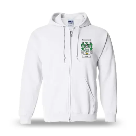 Hazlip Unisex Coat of Arms Zip Sweatshirt - White