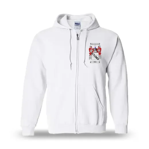 Hibits Unisex Coat of Arms Zip Sweatshirt - White