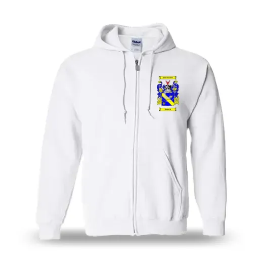 Huarth Unisex Coat of Arms Zip Sweatshirt - White