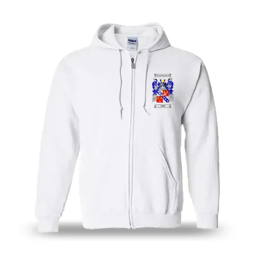 Thall Unisex Coat of Arms Zip Sweatshirt - White