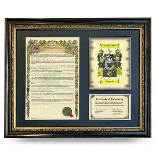 'thurston Framed Surname History and Coat of Arms- Heirloom