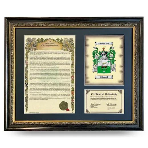 O'Conall Framed Surname History and Coat of Arms- Heirloom