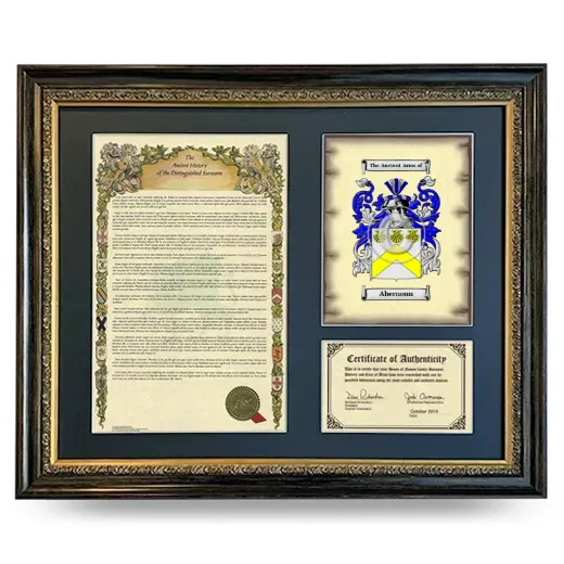 Abernoun Framed Surname History and Coat of Arms- Heirloom