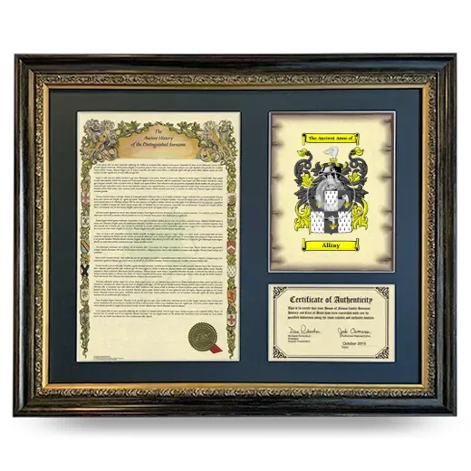 Alfray Framed Surname History and Coat of Arms- Heirloom