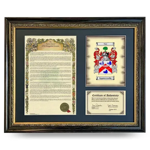 Appercrumby Framed Surname History and Coat of Arms- Heirloom