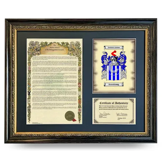 Armstrang Framed Surname History and Coat of Arms- Heirloom