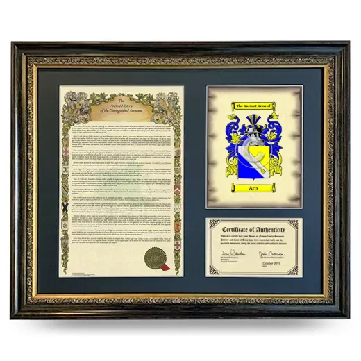 Arts Framed Surname History and Coat of Arms- Heirloom