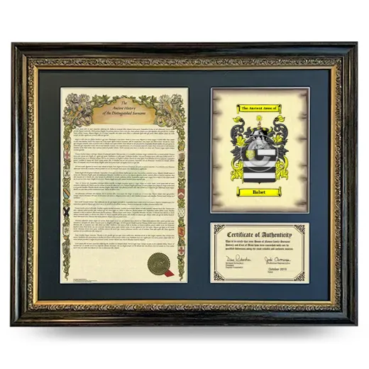 Babet Framed Surname History and Coat of Arms- Heirloom