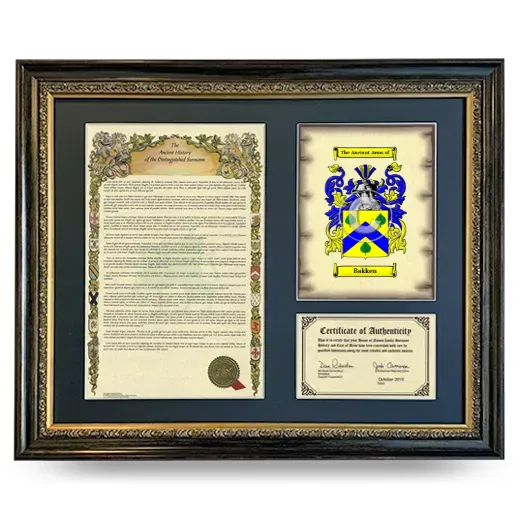 Bakken Framed Surname History and Coat of Arms- Heirloom