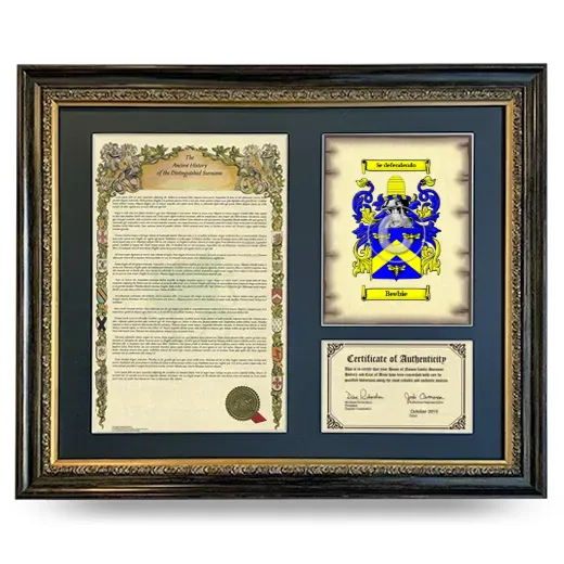 Beebie Framed Surname History and Coat of Arms- Heirloom