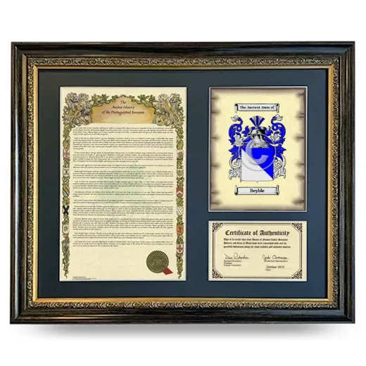Beyble Framed Surname History and Coat of Arms- Heirloom