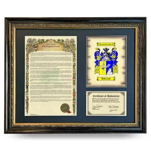 Birkmann Framed Surname History and Coat of Arms- Heirloom