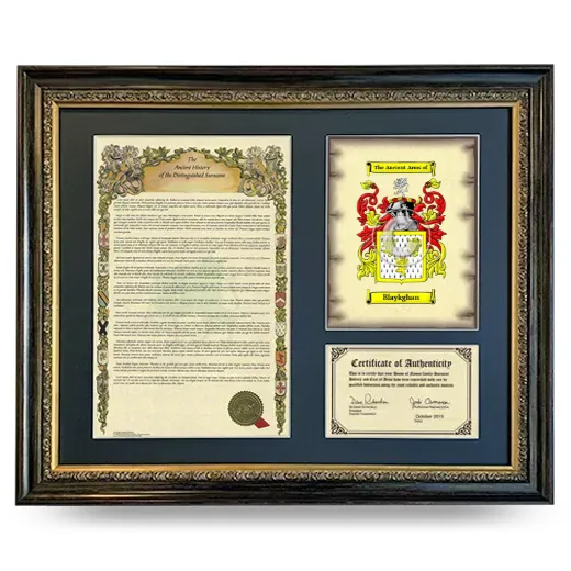 Blaykghan Framed Surname History and Coat of Arms- Heirloom